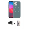 MARSİLYAN™- iPhone 15 Pro Max Kılıf Siluet Doku Özel Seri - Siyah Bilvis 3D Mat Cam Ekran Koruyucu + Raze Metal Kamera Lens - GS