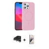 MARSİLYAN™- iPhone 15 Pro Max Kılıf Siluet Doku Özel Seri - Siyah Bilvis 3D Mat Cam Ekran Koruyucu + Raze Metal Kamera Lens - GS
