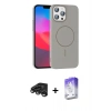 MARSİLYAN™- iPhone 15 Pro Max Kılıf Siluet Doku Özel Seri - Siyah Bilvis 5in1 3D Magic Cam Ekran Koruyucu + Raze Metal Kamera Lens - TMGI