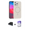 MARSİLYAN™- iPhone 15 Pro Max Kılıf Siluet Doku Özel Seri - Siyah Bilvis 5in1 3D Magic Cam Ekran Koruyucu + Raze Metal Kamera Lens - LT