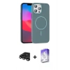MARSİLYAN™- iPhone 15 Pro Max Kılıf Siluet Doku Özel Seri - Siyah Bilvis 5in1 3D Magic Cam Ekran Koruyucu + Raze Metal Kamera Lens - TMGI