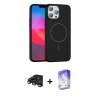 MARSİLYAN™- iPhone 15 Pro Max Kılıf Siluet Doku Özel Seri - Siyah Bilvis 5in1 3D Magic Cam Ekran Koruyucu + Raze Metal Kamera Lens - TMGI