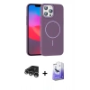 MARSİLYAN™- iPhone 15 Pro Max Kılıf Siluet Doku Özel Seri - Siyah Bilvis 5in1 5D Magic Hayalet Cam Ekran Koruyucu + Raze Metal Kamera Lens - GS
