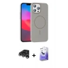 MARSİLYAN™- iPhone 15 Pro Max Kılıf Siluet Doku Özel Seri - Siyah Bilvis 5in1 5D Magic Hayalet Cam Ekran Koruyucu + Raze Metal Kamera Lens - GS