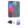 MARSİLYAN™- iPhone 15 Pro Max Kılıf Siluet Doku Özel Seri - Siyah Bilvis 5in1 5D Magic Hayalet Cam Ekran Koruyucu + Raze Metal Kamera Lens - GS