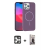 MARSİLYAN™- iPhone 15 Pro Max Kılıf Siluet Doku Özel Seri - Siyah Bilvis Hayalet Cam Ekran Koruyucu + PVD Metal Kamera Lens - GS