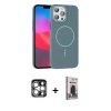 MARSİLYAN™- iPhone 15 Pro Max Kılıf Siluet Doku Özel Seri - Siyah Bilvis Hayalet Cam Ekran Koruyucu + PVD Metal Kamera Lens - GS