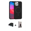 MARSİLYAN™- iPhone 15 Pro Max Kılıf Siluet Doku Özel Seri - Siyah Bilvis Hayalet Cam Ekran Koruyucu + Raze Metal Kamera Lens - LT