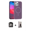 MARSİLYAN™- iPhone 15 Pro Max Kılıf Siluet Doku Özel Seri - Siyah Bilvis Hayalet Cam Ekran Koruyucu + PVD Metal Kamera Lens - TU