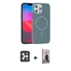 MARSİLYAN™- iPhone 15 Pro Max Kılıf Siluet Doku Özel Seri - Siyah Bilvis Hayalet Cam Ekran Koruyucu + PVD Metal Kamera Lens - GI