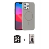 MARSİLYAN™- iPhone 15 Pro Max Kılıf Siluet Doku Özel Seri - Siyah Bilvis Hayalet Cam Ekran Koruyucu + PVD Metal Kamera Lens - TU