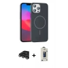 MARSİLYAN™- iPhone 15 Pro Max Kılıf Siluet Doku Özel Seri - Siyah Bilvis Hayalet Cam Ekran Koruyucu + Raze Metal Kamera Lens - TMGI