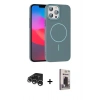 MARSİLYAN™- iPhone 15 Pro Max Kılıf Siluet Doku Özel Seri - Siyah Bilvis Hayalet Cam Ekran Koruyucu + Raze Metal Kamera Lens - GS