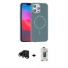 MARSİLYAN™- iPhone 15 Pro Max Kılıf Siluet Doku Özel Seri - Siyah Bilvis Hayalet Cam Ekran Koruyucu + Raze Metal Kamera Lens - SH