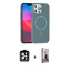 MARSİLYAN™- iPhone 15 Pro Max Kılıf Siluet Doku Özel Seri - Siyah Bilvis Hayalet Cam Ekran Koruyucu + PVD Metal Kamera Lens - TU