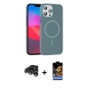 MARSİLYAN™- iPhone 15 Pro Max Kılıf Siluet Doku Özel Seri - Siyah Buffer Hayalet Cam Ekran Koruyucu + Raze Metal Kamera Lens - GS