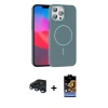 MARSİLYAN™- iPhone 15 Pro Max Kılıf Siluet Doku Özel Seri - Siyah Buffer Hayalet Cam Ekran Koruyucu + Raze Metal Kamera Lens - LT