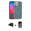 MARSİLYAN™- iPhone 15 Pro Max Kılıf Siluet Doku Özel Seri - Siyah Buffer Hayalet Cam Ekran Koruyucu + Raze Metal Kamera Lens - SH