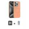 MARSİLYAN™- iPhone 15 Pro Max Kılıf Siluet Doku Özel Seri - Siyah Joko Magic 5D Cam + PVD Metal Kamera Lens - GI