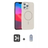 MARSİLYAN™- iPhone 15 Pro Max Kılıf Siluet Doku Özel Seri - Siyah Joko Magic 5D Cam + PVD Metal Kamera Lens - GI