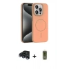 MARSİLYAN™- iPhone 15 Pro Max Kılıf Siluet Doku Özel Seri - Siyah Joko Magic 5D Hayalet Cam + Lacivert Raze Metal Kamera Lens