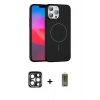 MARSİLYAN™- iPhone 15 Pro Max Kılıf Siluet Doku Özel Seri - Siyah Joko Magic 5D Hayalet Cam + PVD Metal Kamera Lens - LT