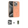 MARSİLYAN™- iPhone 15 Pro Max Kılıf Siluet Doku Özel Seri - Siyah Joko Magic 5D Hayalet Cam + PVD Metal Kamera Lens - LT