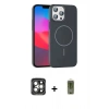 MARSİLYAN™- iPhone 15 Pro Max Kılıf Siluet Doku Özel Seri - Siyah Joko Magic 5D Hayalet Cam + PVD Metal Kamera Lens - GI
