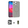 MARSİLYAN™- iPhone 15 Pro Max Kılıf Siluet Doku Özel Seri - Siyah Joko Magic 5D Hayalet Cam + PVD Metal Kamera Lens - LT