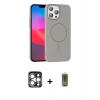 MARSİLYAN™- iPhone 15 Pro Max Kılıf Siluet Doku Özel Seri - Siyah Joko Magic 5D Hayalet Cam + PVD Metal Kamera Lens - GS