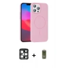 MARSİLYAN™- iPhone 15 Pro Max Kılıf Siluet Doku Özel Seri - Siyah Joko Magic 5D Hayalet Cam + PVD Metal Kamera Lens - LT