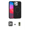 MARSİLYAN™- iPhone 15 Pro Max Kılıf Siluet Doku Özel Seri - Siyah Joko Magic 5D Hayalet Cam + PVD Metal Kamera Lens - GI