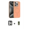 MARSİLYAN™- iPhone 15 Pro Max Kılıf Siluet Doku Özel Seri - Siyah Joko Magic 5D Hayalet Cam + PVD Metal Kamera Lens - GS