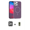 MARSİLYAN™- iPhone 15 Pro Max Kılıf Siluet Doku Özel Seri - Siyah Joko Magic 5D Hayalet Cam + Siyah PVD Metal Kamera Lens