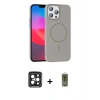 MARSİLYAN™- iPhone 15 Pro Max Kılıf Siluet Doku Özel Seri - Siyah Joko Magic 5D Hayalet Cam + Siyah PVD Metal Kamera Lens