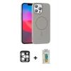 MARSİLYAN™- iPhone 15 Pro Max Kılıf Siluet Doku Özel Seri - Siyah Polymer Nano Ekran Koruyucu + PVD Metal Kamera Lens - GS
