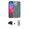 MARSİLYAN™- iPhone 15 Pro Max Kılıf Siluet Doku Özel Seri - Siyah Polymer Nano Ekran Koruyucu + Raze Metal Kamera Lens - LT