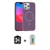 MARSİLYAN™- iPhone 15 Pro Max Kılıf Siluet Doku Özel Seri - Siyah Polymer Nano Ekran Koruyucu + PVD Metal Kamera Lens - TU