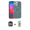 MARSİLYAN™- iPhone 15 Pro Max Kılıf Siluet Doku Özel Seri - Siyah Polymer Nano Ekran Koruyucu + PVD Metal Kamera Lens - TU