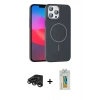 MARSİLYAN™- iPhone 15 Pro Max Kılıf Siluet Doku Özel Seri - Siyah Polymer Nano Ekran Koruyucu + Raze Metal Kamera Lens - TMGI
