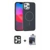MARSİLYAN™- iPhone 15 Pro Max Kılıf Siluet Doku Özel Seri - Siyah Vanessa Magic Cam + PVD Metal Kamera Lens - LT