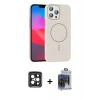 MARSİLYAN™- iPhone 15 Pro Max Kılıf Siluet Doku Özel Seri - Siyah Vanessa Magic Cam + PVD Metal Kamera Lens - SH