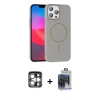 MARSİLYAN™- iPhone 15 Pro Max Kılıf Siluet Doku Özel Seri - Siyah Vanessa Magic Cam + PVD Metal Kamera Lens - GS