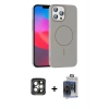 MARSİLYAN™- iPhone 15 Pro Max Kılıf Siluet Doku Özel Seri - Siyah Vanessa Magic Cam + PVD Metal Kamera Lens - GI