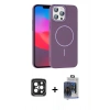 MARSİLYAN™- iPhone 15 Pro Max Kılıf Siluet Doku Özel Seri - Siyah Vanessa Magic Cam + PVD Metal Kamera Lens - SH