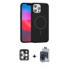 MARSİLYAN™- iPhone 15 Pro Max Kılıf Siluet Doku Özel Seri - Siyah Vanessa Magic Cam + PVD Metal Kamera Lens - LT