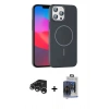 MARSİLYAN™- iPhone 15 Pro Max Kılıf Siluet Doku Özel Seri - Siyah Vanessa Magic Cam + Raze Metal Kamera Lens - GS