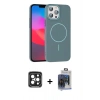 MARSİLYAN™- iPhone 15 Pro Max Kılıf Siluet Doku Özel Seri - Siyah Vanessa Magic Cam + PVD Metal Kamera Lens - SH