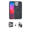 MARSİLYAN™- iPhone 15 Pro Max Kılıf Siluet Doku Özel Seri - Siyah Vanessa Magic Hayalet Cam + PVD Metal Kamera Lens - LT