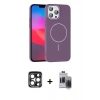 MARSİLYAN™- iPhone 15 Pro Max Kılıf Siluet Doku Özel Seri - Siyah Vanessa Magic Hayalet Cam + PVD Metal Kamera Lens - LT
